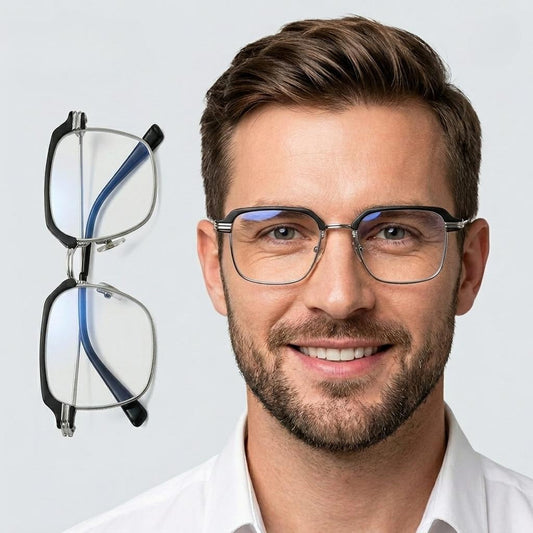 Smart zoom and intelligent color-changing lenses, 2-in-1 eyeglasses and sunglasses. Unisex minimalist silicone glasses with clear vision, nose bridge support, ergonomic design, and a lightweight everyday style