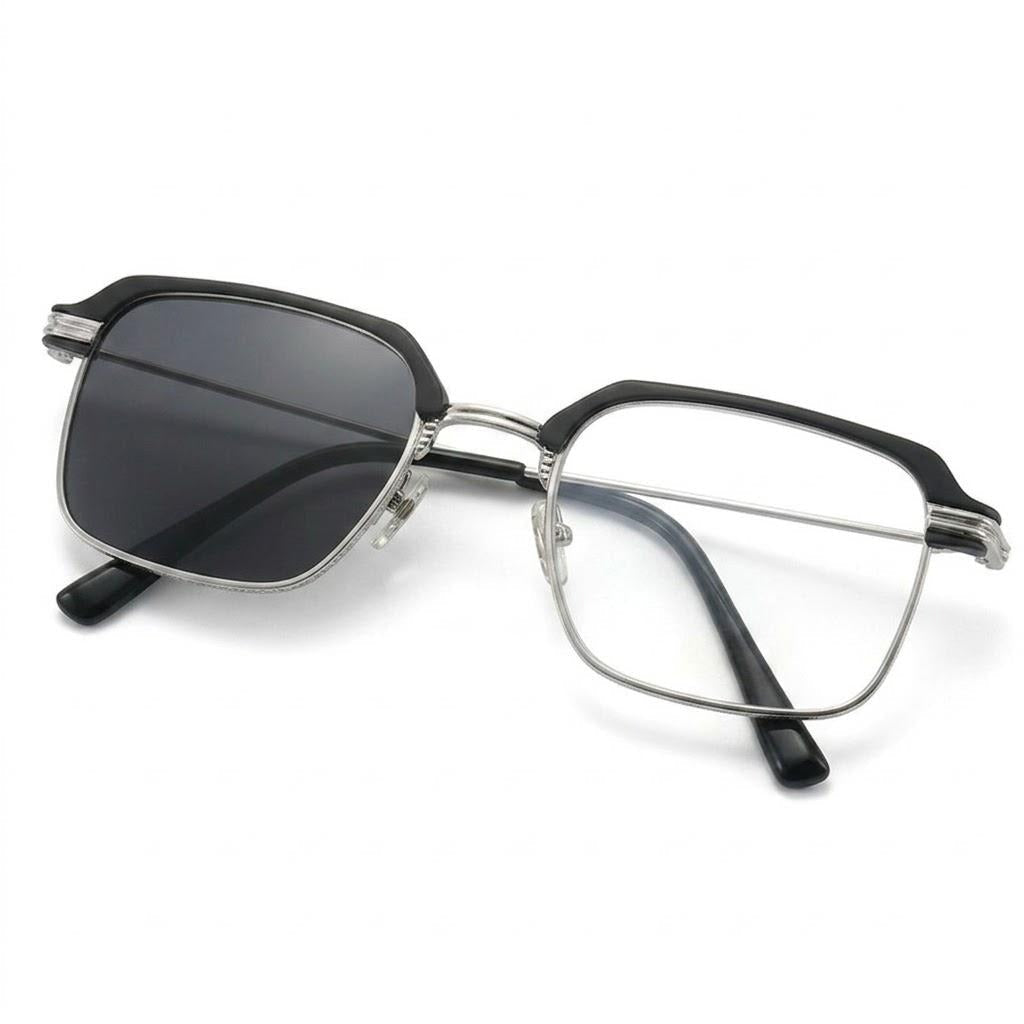 Smart zoom and intelligent color-changing lenses, 2-in-1 eyeglasses and sunglasses. Unisex minimalist silicone glasses with clear vision, nose bridge support, ergonomic design, and a lightweight everyday style