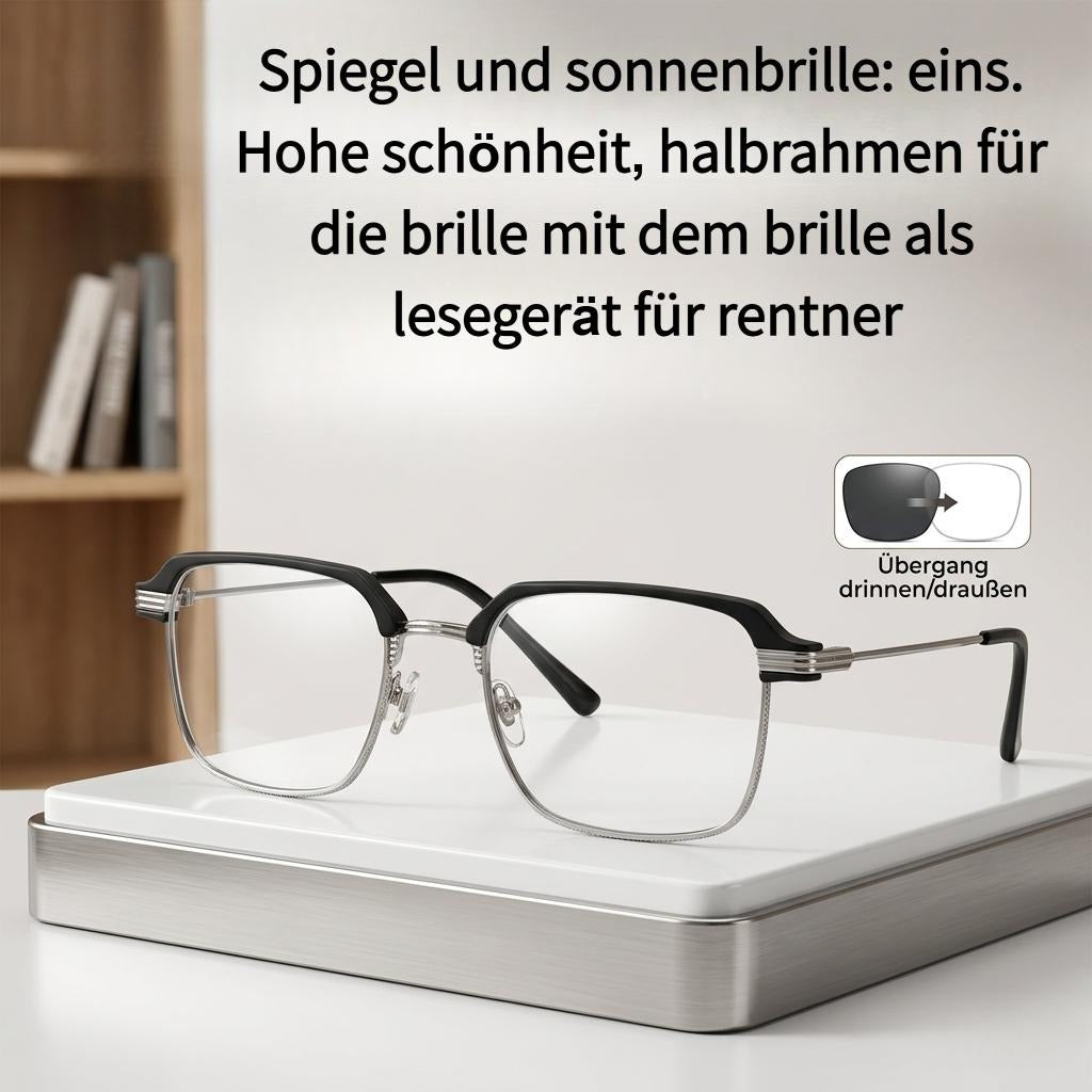 Smart zoom and intelligent color-changing lenses, 2-in-1 eyeglasses and sunglasses. Unisex minimalist silicone glasses with clear vision, nose bridge support, ergonomic design, and a lightweight everyday style